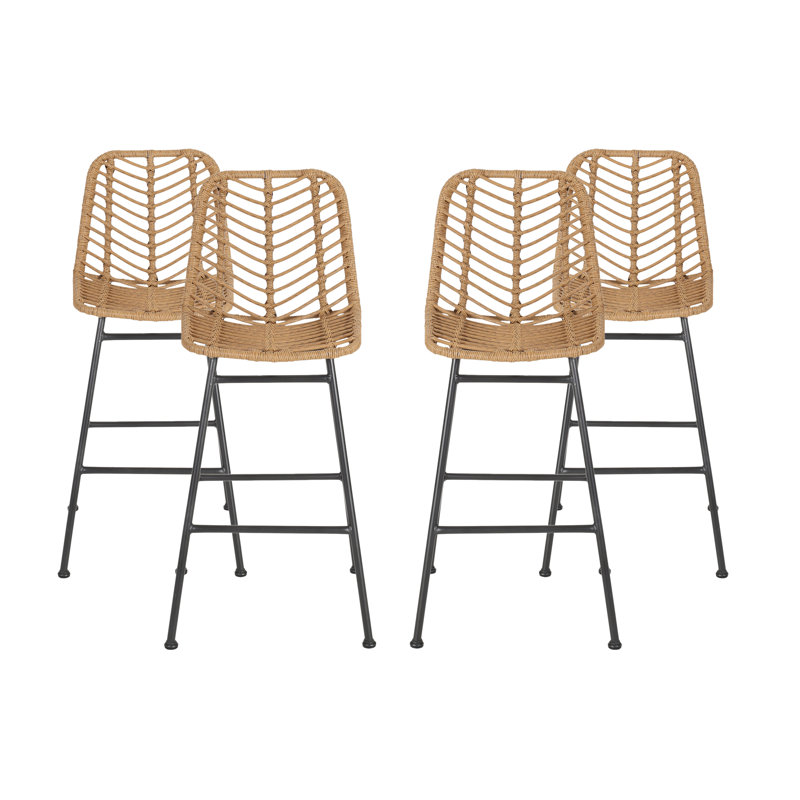 Oliver Enloe Wicker Outdoor 28.75'' Bar Stool & Reviews Wayfair